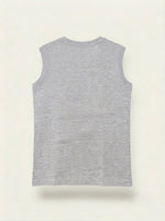 Boys Sleeveless Graphic Print T Shirt - Heather Grey