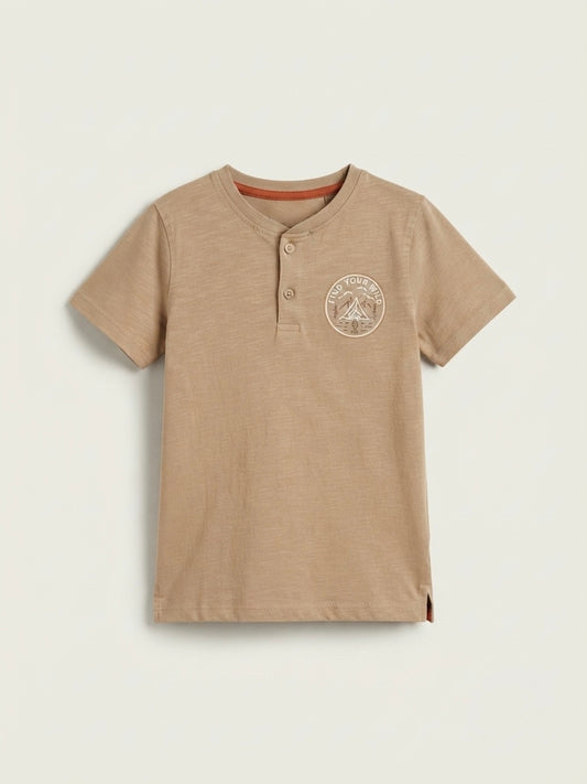 Boys Henly T Shirt - Beige