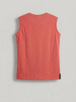 Boys Sleeveless Forward Shoulder T Shirt - Coral Red