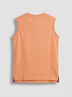 Boys Sleeveless Forward Shoulder T Shirt - Peach Orange