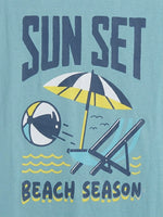 Boys Sleeveless Forward Shoulder T Shirt - Sea Blue