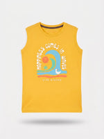Boys Sleeveless Forward Shoulder T Shirt - Sunny Mustard Yellow