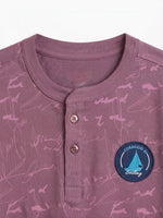 Boys Cotton Henly T Shirt - Dusty Plum