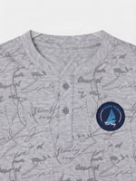 Boys Cotton Henly T Shirt - Heather Grey