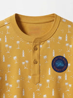Boys Cotton Henly T Shirt - Mustard Gold