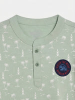 Boys Cotton Henly T Shirt - Sage Green