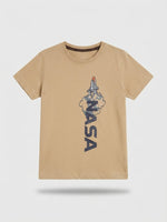 Boys Printed T Shirt - Beige