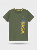 Boys Printed T Shirt - Olive