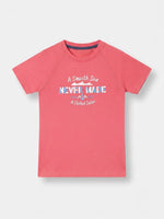 Boys Raglan Sleeve T Shirt - Coral Pink