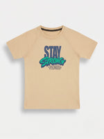 Boys Raglan Sleeve T Shirt - Sandy Beige