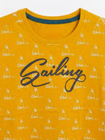 Boys Folded Sleeve T Shirt - Mustard Gold