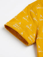 Boys Folded Sleeve T Shirt - Mustard Gold