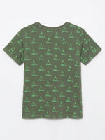 Boys Folded Sleeve T Shirt - Olive Khaki