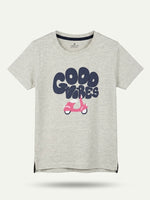 Boys Printed T Shirt - Heather Grey