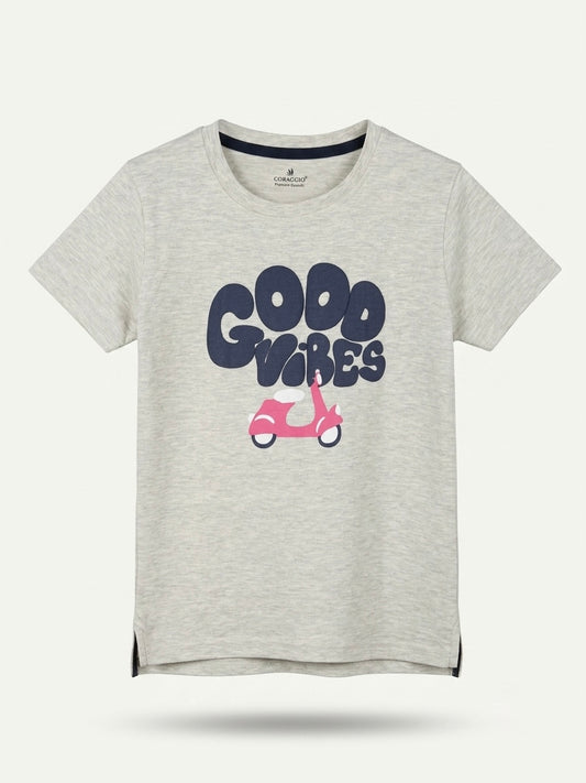 Boys Printed T Shirt - Heather Grey