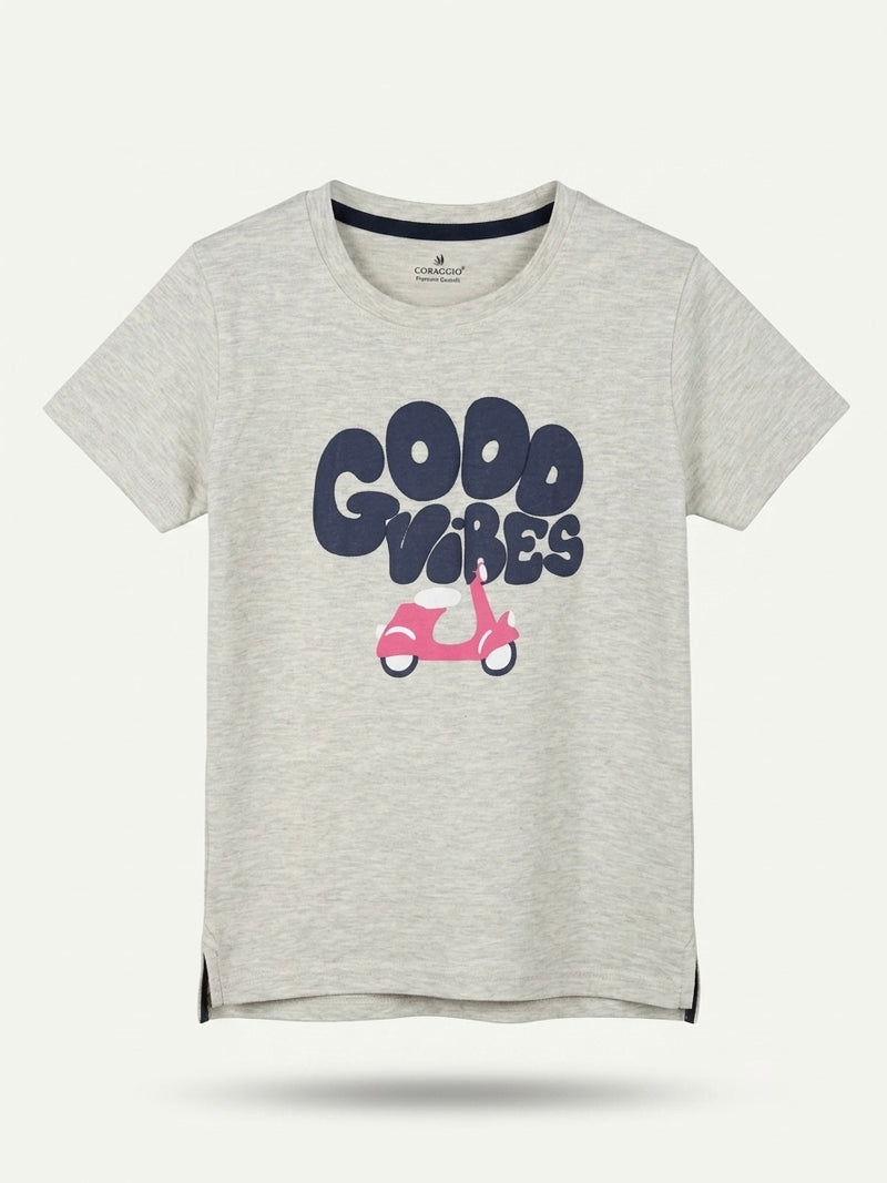 Boys Printed T Shirt - Heather Grey