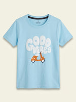 Boys Printed T Shirt - Light Blue