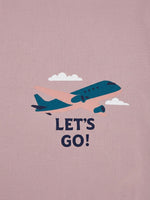 Boys Printed Oversized T Shirt - Muted Mauve