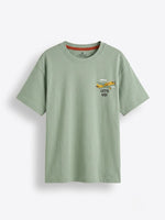 Boys Printed Oversized T Shirt - Sage Green