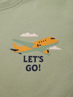 Boys Printed Oversized T Shirt - Sage Green