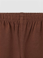 Boys Round Neck T Shirt with 3/4th Bottom Set - Sandy Beige / Dark Chocolate Brown
