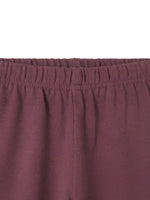 Boys Sleeveless T Shirt with 3/4th Bottom Set - Sandy Beige / Burgundy Plum