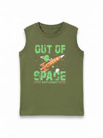 Boys Sleeveless T Shirt with Shorts Set - Olive Khaki / Midnight Navy