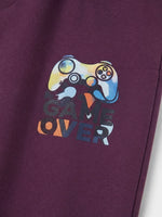 Boys Pants with Ankle Cuff - Deep Plum